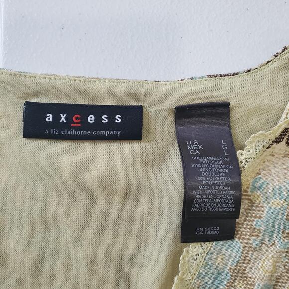 Y2K Babydoll Forest Fairy Top Womens Large Green Pattern Boho Long Sleeve - Picture 4 of 7